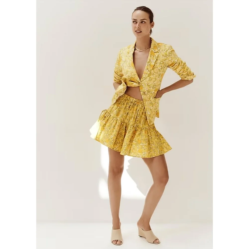 8. J.Crew Helena linen blazer in limone print - Picture 4 of 11